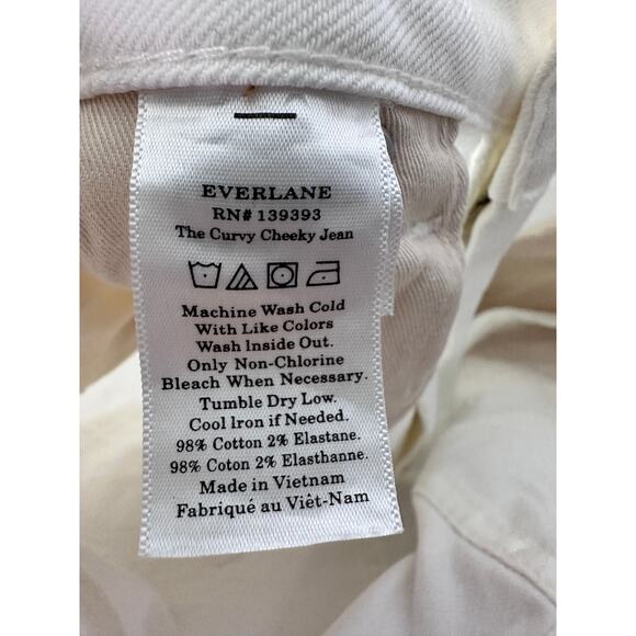 Everlane Curvy Cheeky Jeans High Waist Straight Leg Stretch White Size 31 - Picture 7 of 12